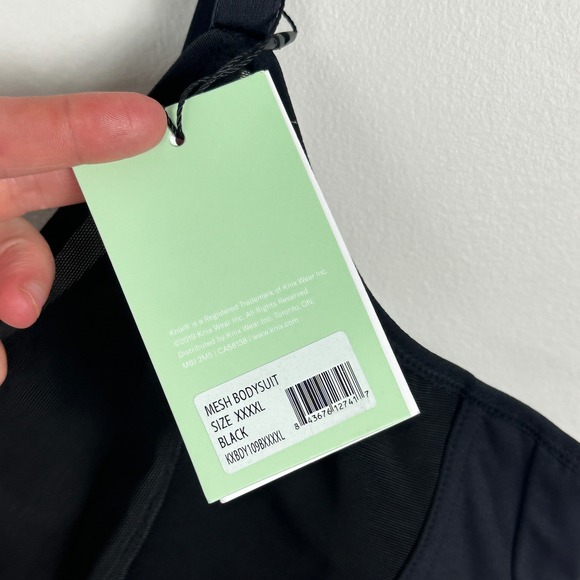 Knix Black Mesh Bodysuit Womens Size‎ XXXXL Ashley Graham NEW Canada Sheer Bra - Picture 6 of 15